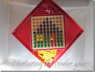 peg-board peg board activity for area and perimeter