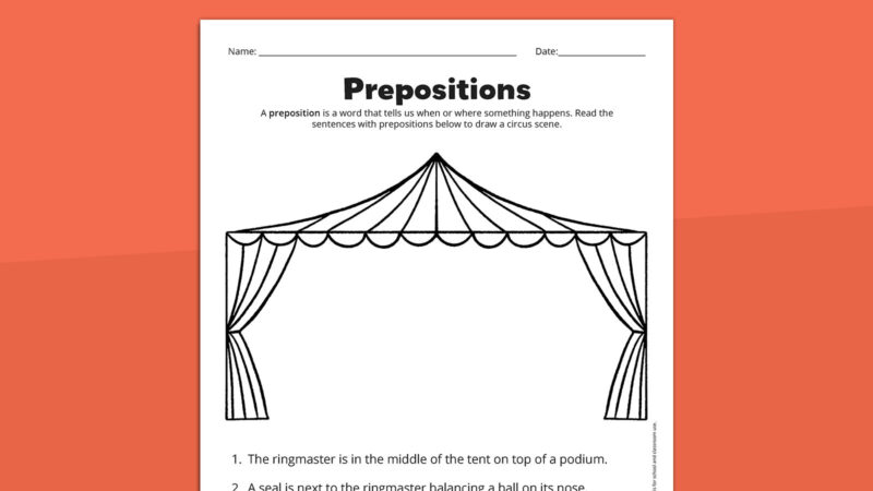Prepositions Prepositions worksheet