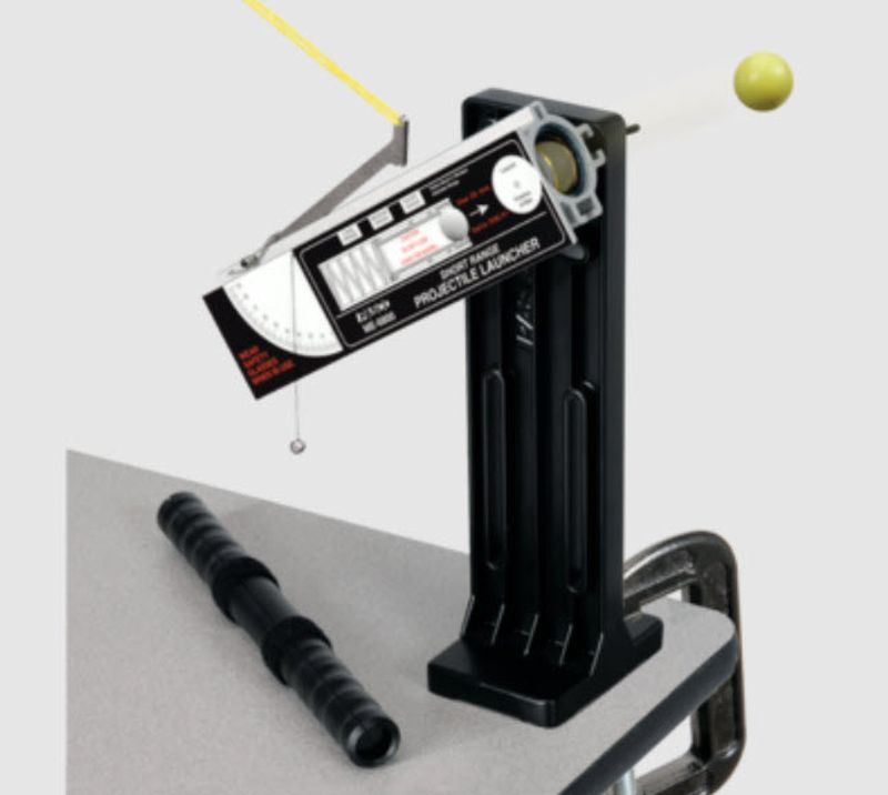 Projectile Launcher Projectile launcher apparatus clamped to a table