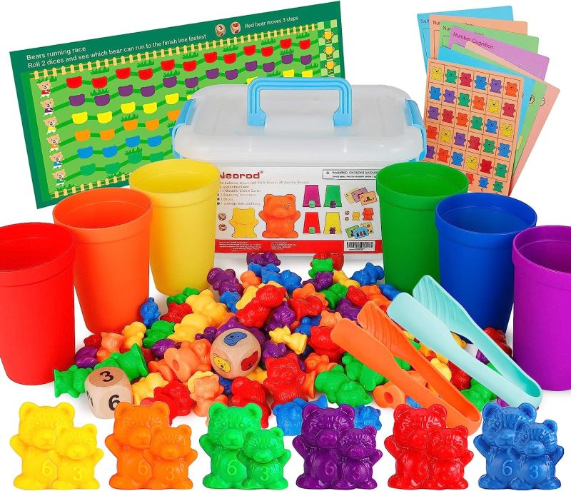 Rainbow Counting Bears Rainbow counting bears set with tweezers, cups, and more