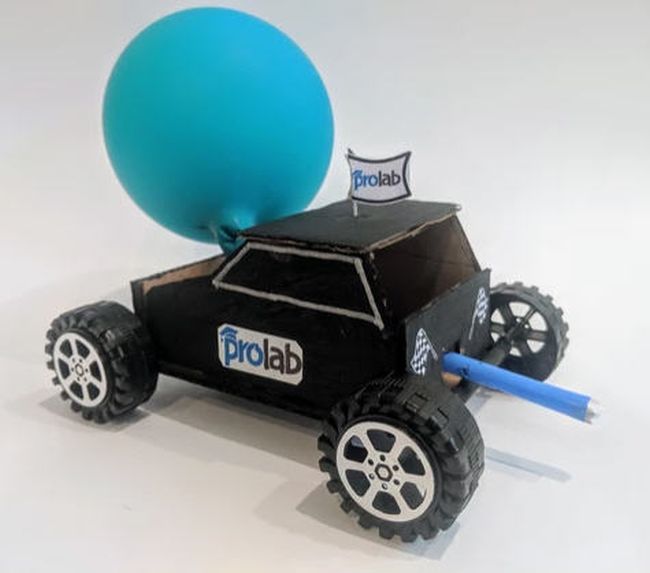 Seventh Grade Science: Balloon-Powered Car Balloon-powered car made from cardboard (Seventh Grade Science)