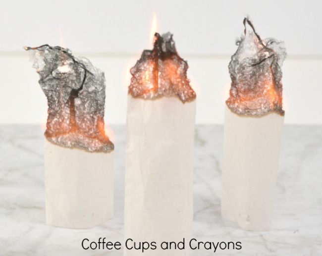 Seventh Grade Science: Flying Teabag Three empty teabags burning