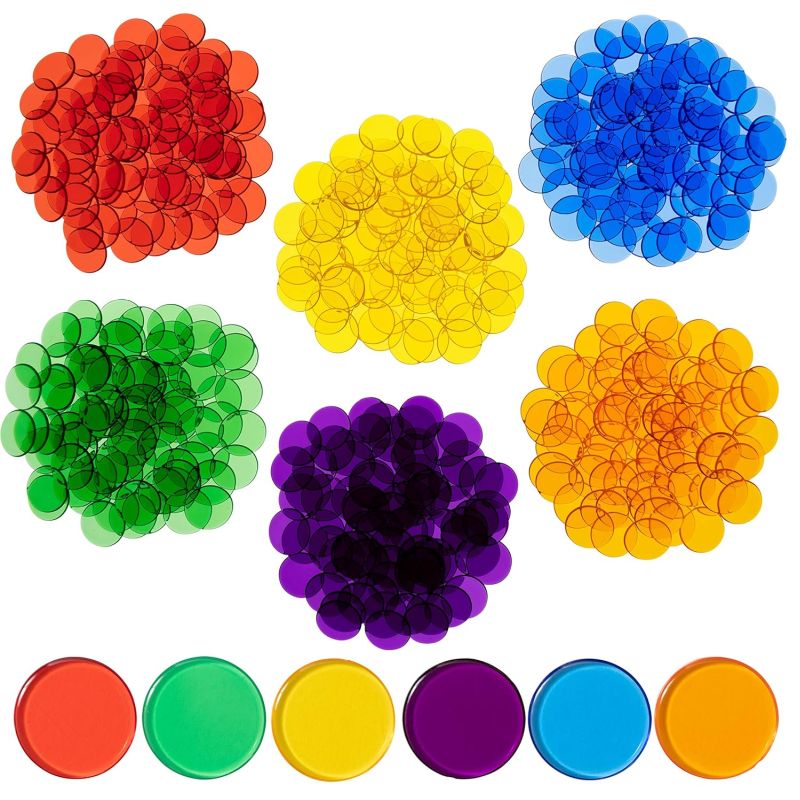 Transparent Counter Chips Plastic transparent counter chips in a variety of colors
