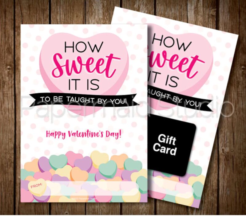 Teacher Valentine Gift Card Holder How Sweet It Is To Be Loved By You Valentine Gift Card Holder