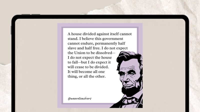 Abraham Lincoln Quote Google Slide with quote by Abraham Lincoln.