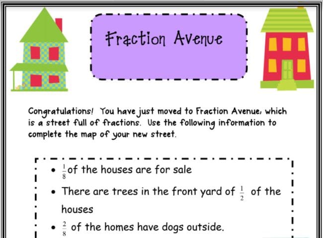 fraction-avenue An instruction sheet for the Fraction Avenue activity