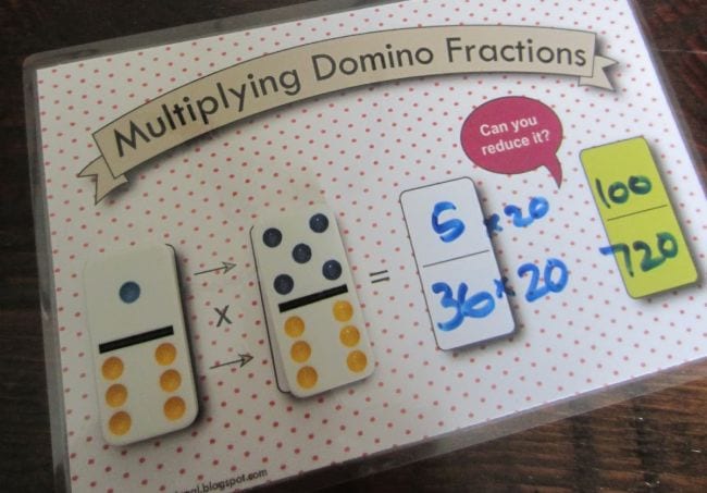domino-fractions A gameboard for playing Multiplying Dominoes