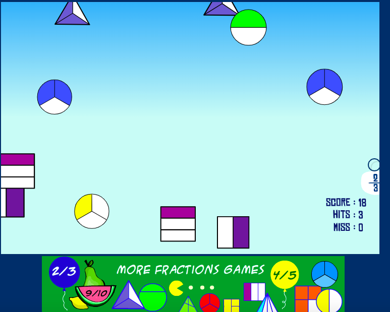 fraction-splat Main screen of online fraction game Fraction Splat