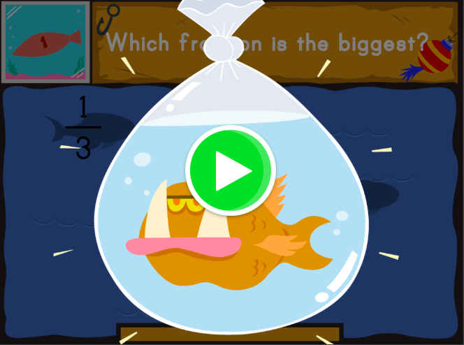dino-fishing Main screen image of online fraction game Dino Fishing