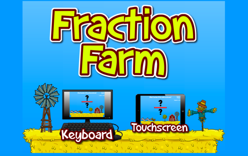 fraction-farm Main screen image of online fraction game Fraction Farm