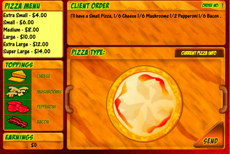 tony’s-pizza-shop-fractions Main screen image of online fraction game Tony Fraction's Pizza Shop