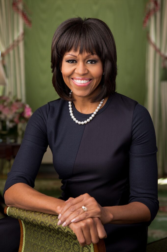 Famous Black Women Official portrait of First Lady Michelle Obama in the Green Room of the White House, Feb. 12, 2013.