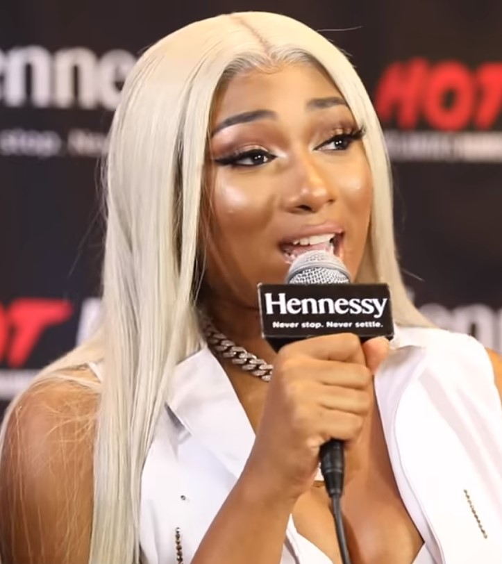 Famous Black Women Megan Thee Stallion being interviewed at Birthday Bash ATL in June 2019.