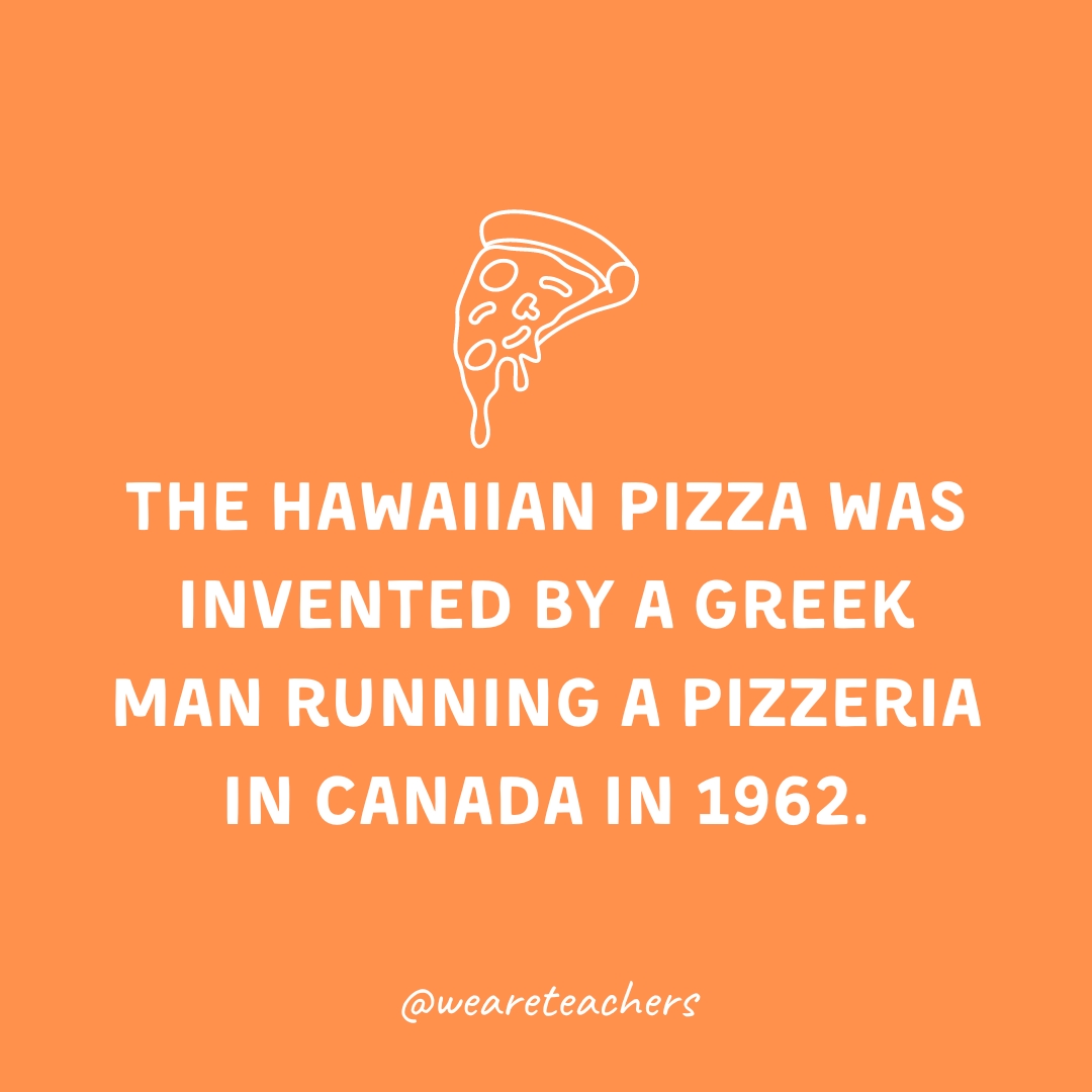 The Hawaiian pizza was invented by a Greek man running a pizzeria in Canada in 1962. The Hawaiian pizza was invented by a Greek man running a pizzeria in Canada in 1962.