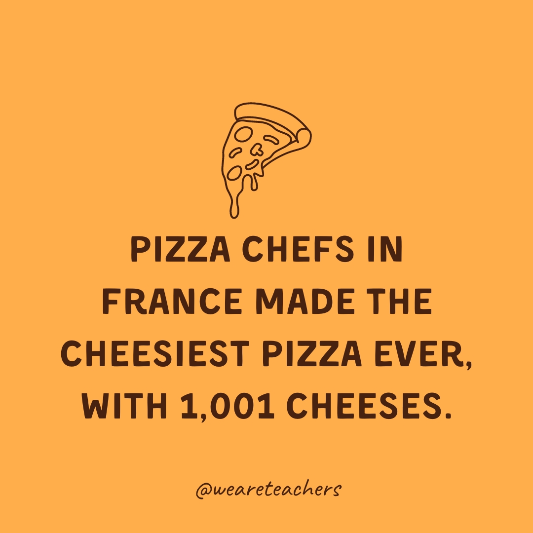 Pizza chefs in France made the cheesiest pizza ever, with 1,001 cheeses. Pizza chefs in France made the cheesiest pizza ever, with 1,001 cheeses.