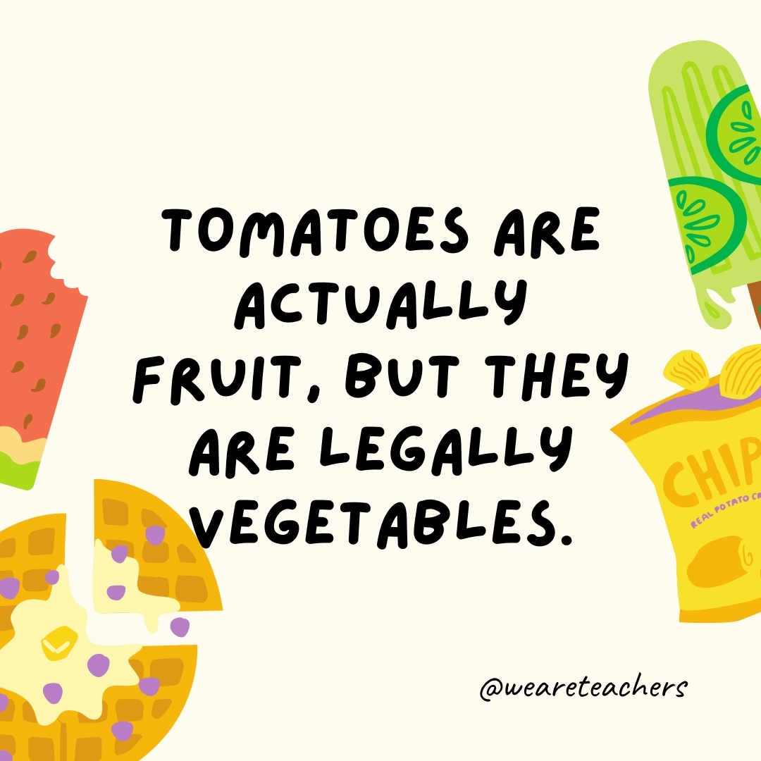 Tomatoes are actually fruit, but they are legally vegetables. The U.S. Supreme Court ruled in 1893 that tomatoes are vegetables for taxation purposes. Botanically, they are fruits. Tomatoes are actually fruit, but they are legally vegetables.
The U.S. Supreme Court ruled in 1893 that tomatoes are vegetables for taxation purposes. Botanically, they are fruits.