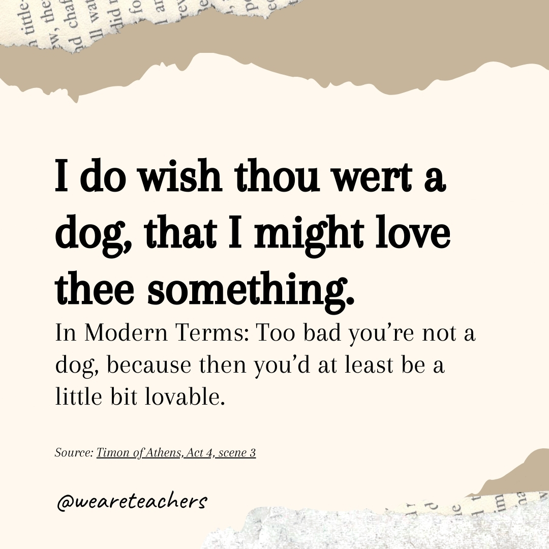 I do wish thou wert a dog, that I might love thee something. I do wish thou wert a dog, that I might love thee something.