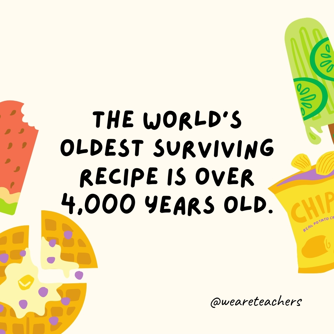 The world’s oldest surviving recipe is over 4,000 years old. The world's oldest surviving recipe is over 4,000 years old.