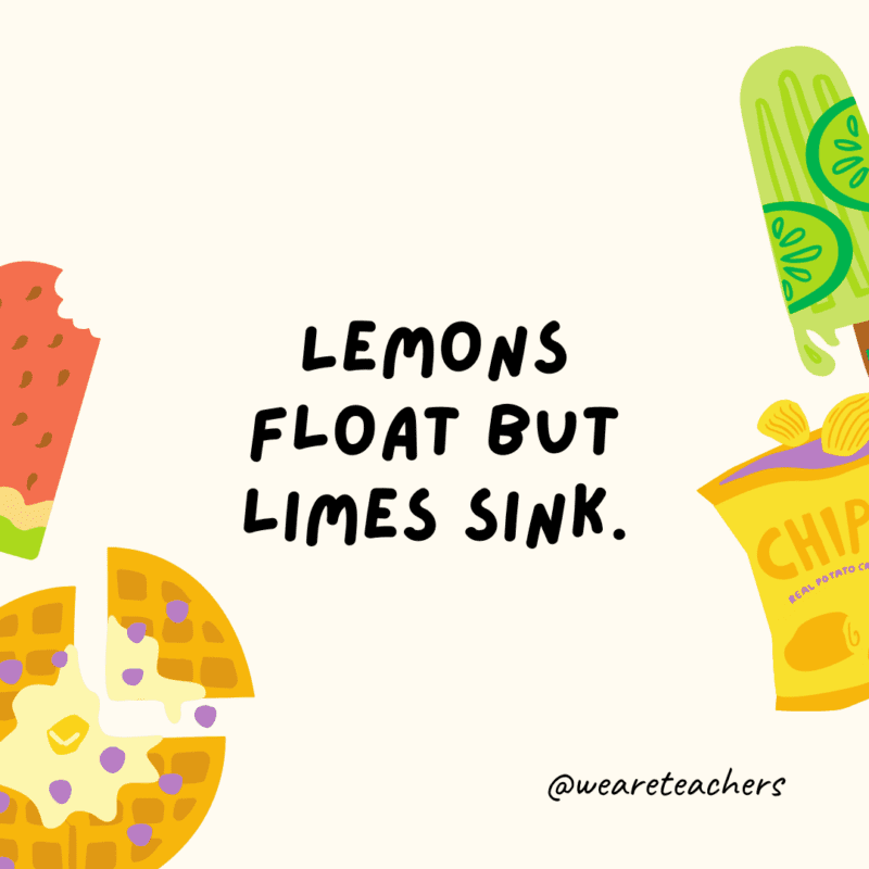 25 Fascinating and Gross Food Facts! Fun food facts - Lemons float but limes sink.
