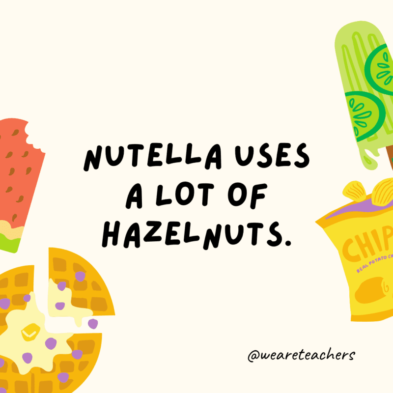 50 Fascinating and Gross Food Facts To Share With Students Nutella uses a lot of hazelnuts.