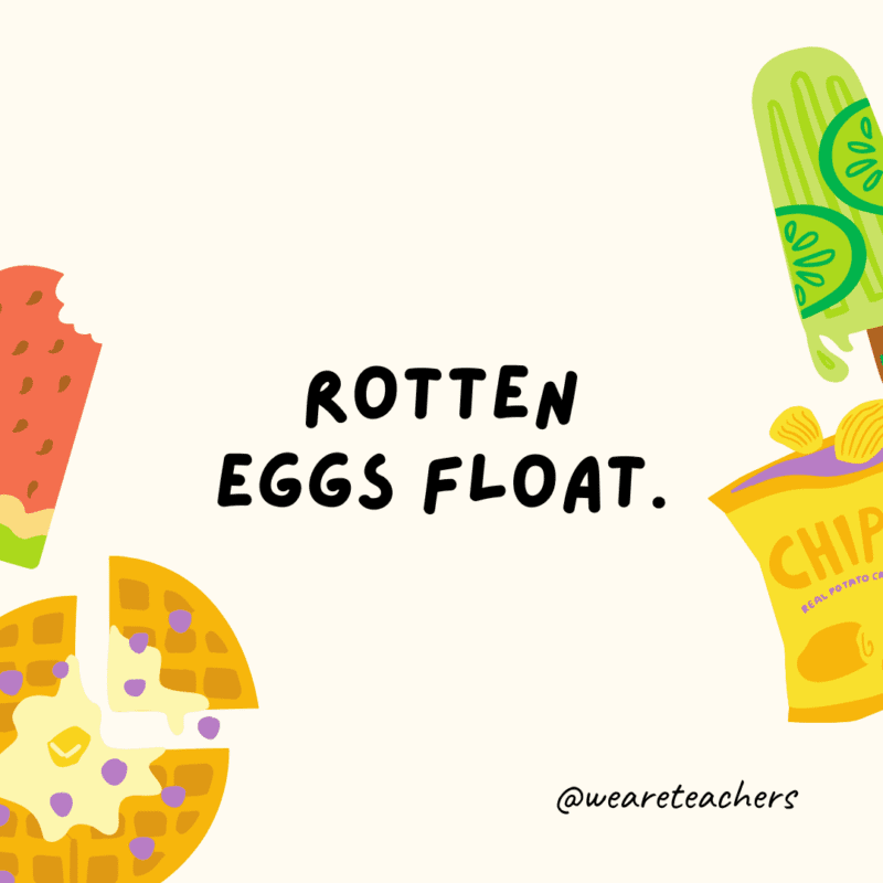 50 Fascinating and Gross Food Facts To Share With Students Fun food facts - Rotten eggs float.