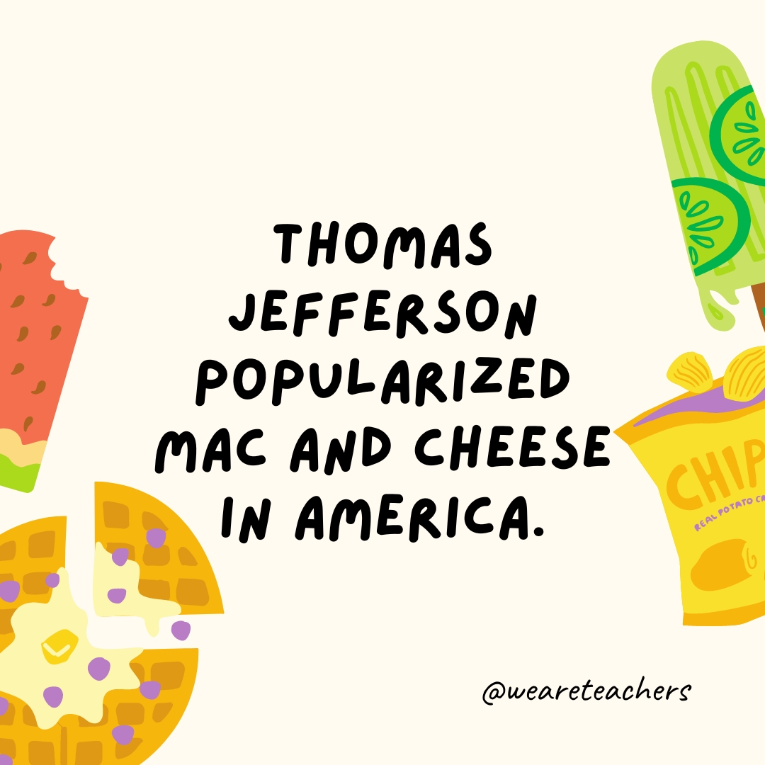 Thomas Jefferson popularized mac and cheese in America. Thomas Jefferson popularized mac and cheese in America.