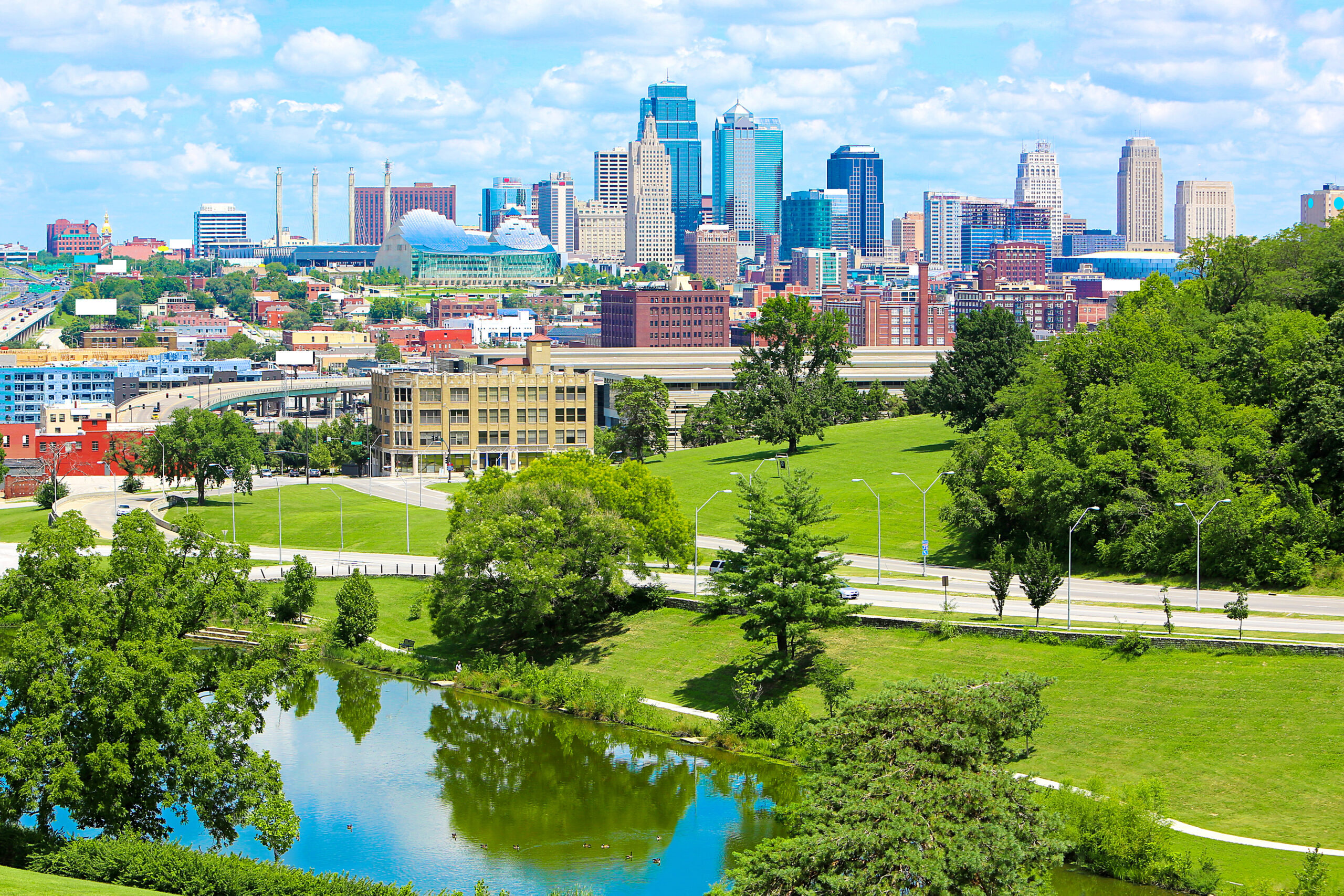 Kansas City Missouri Lake Skyline Kansas City Missouri Lake Skyline