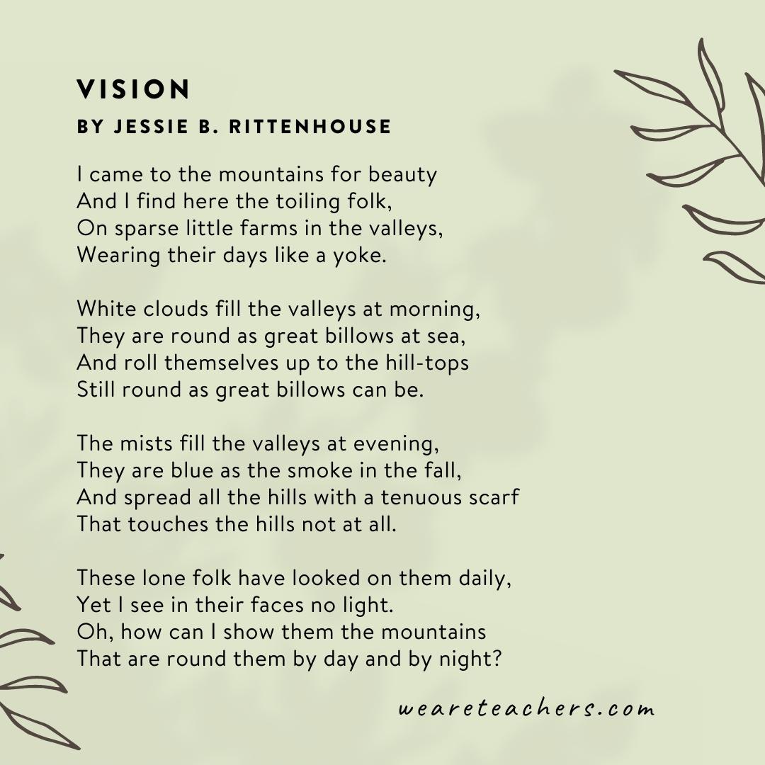 60 Beautiful Poems About Nature Vision by Jessie B. Rittenhouse.