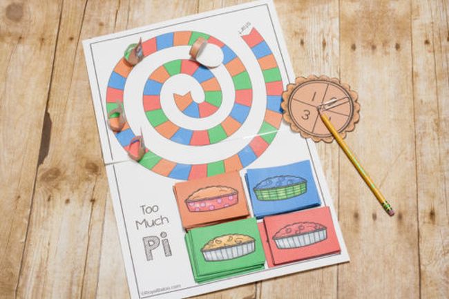 pi-board-game A colorful pi day board game
