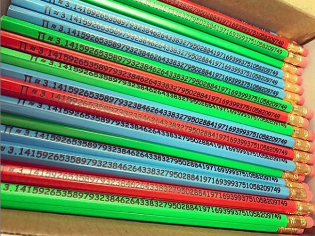 pi-pencils Colorful pencils labeled with the digits of Pi