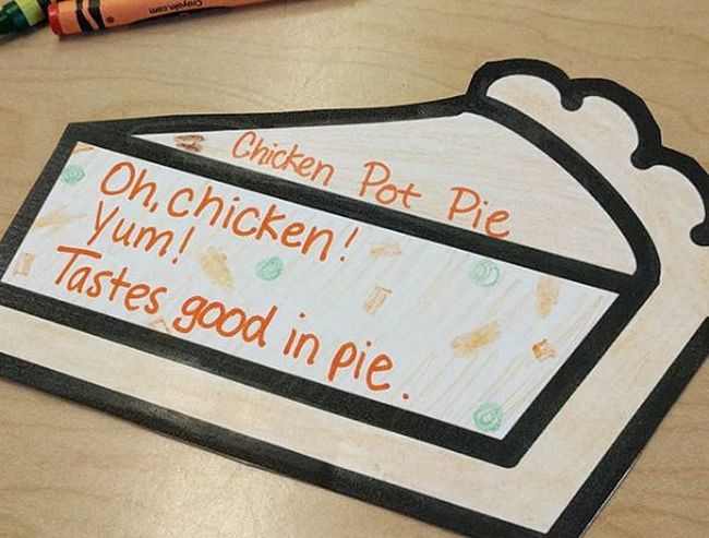 Pi Day Piku Instagram A cut out of a piece of pi with a haiku written in the center