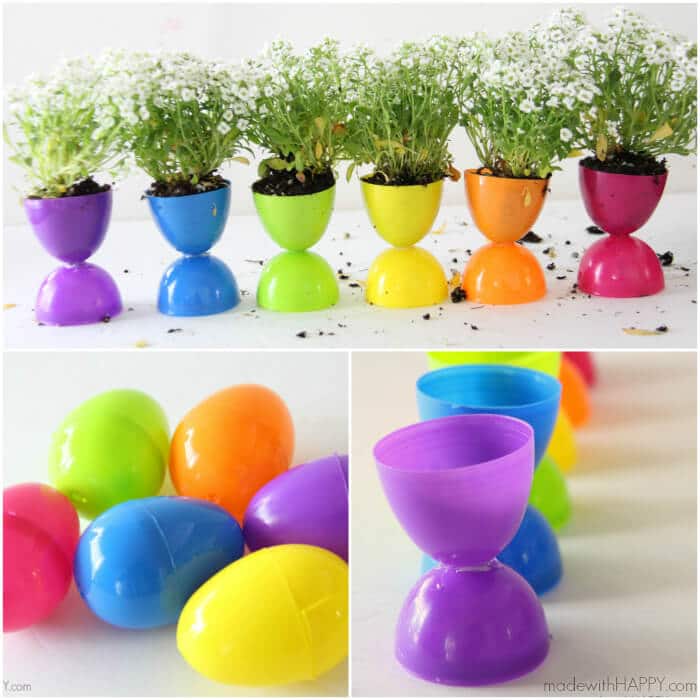 Plastic-Easter-eggs-pots-FB A mini garden using plastic Easter eggs