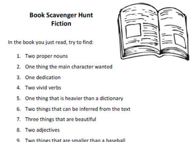 Book Scavenger Hunt Book scavenger hunt printable