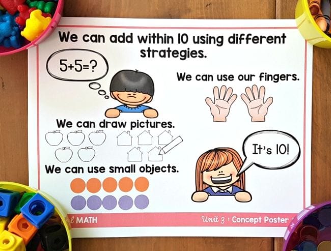 subtraction-strategies A colorful worksheet that shows different math strategies