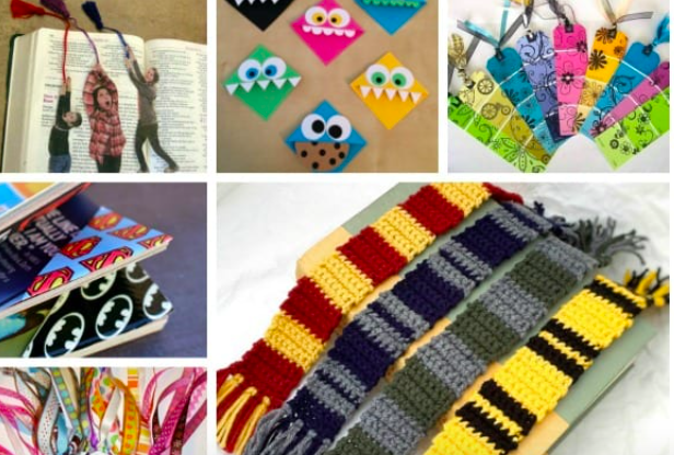 bookmarks A collage of DIY bookmarks for kids