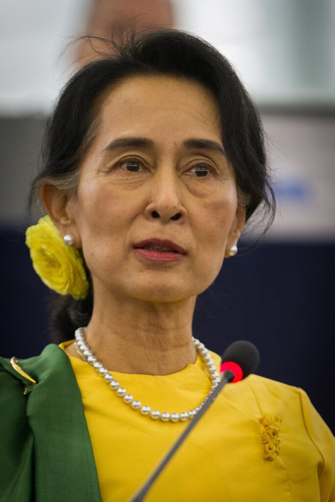 Famous Women in History Aung San Suu Kyi in Strasbourg 2013.