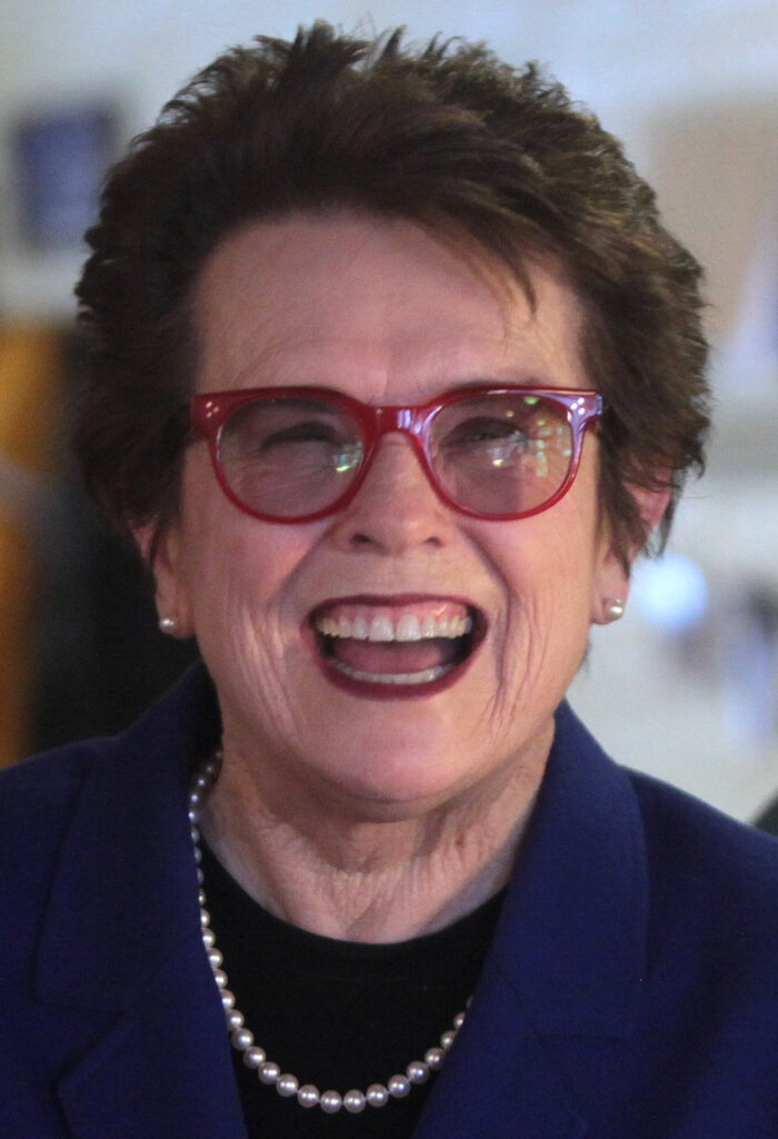 Famous Women in History Billie Jean King poses for a picture at an event in Iowa in January 2016, on the list of famous women in history.