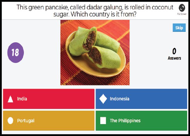 Kahoot Ideas: Lunchtime Kahoot quiz question