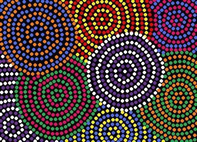 pointilism A colorful collage of circle made from paint dots
