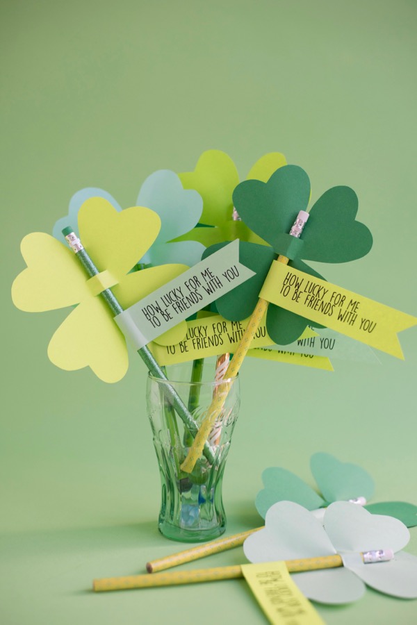 shamrock pencil toppers shamrock pencil toppers made from construction paper, as an example of St. Patrick's Day activities