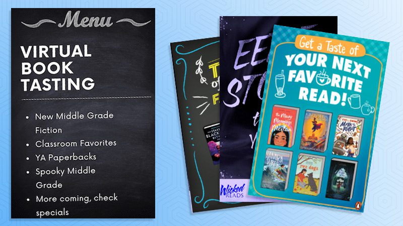 virtual-book-tasting A poster with details about hosting a book tasting