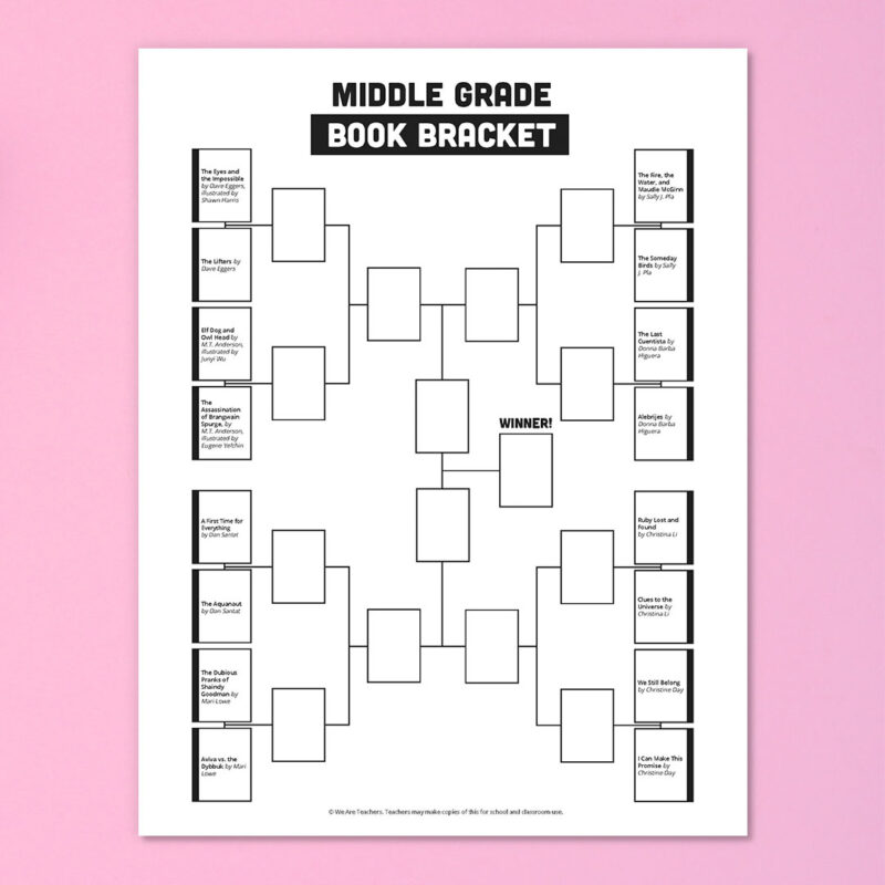 Middle grade book bracket Middle grade book bracket
