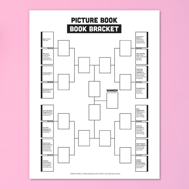 Picture book book bracket template Picture book book bracket template
