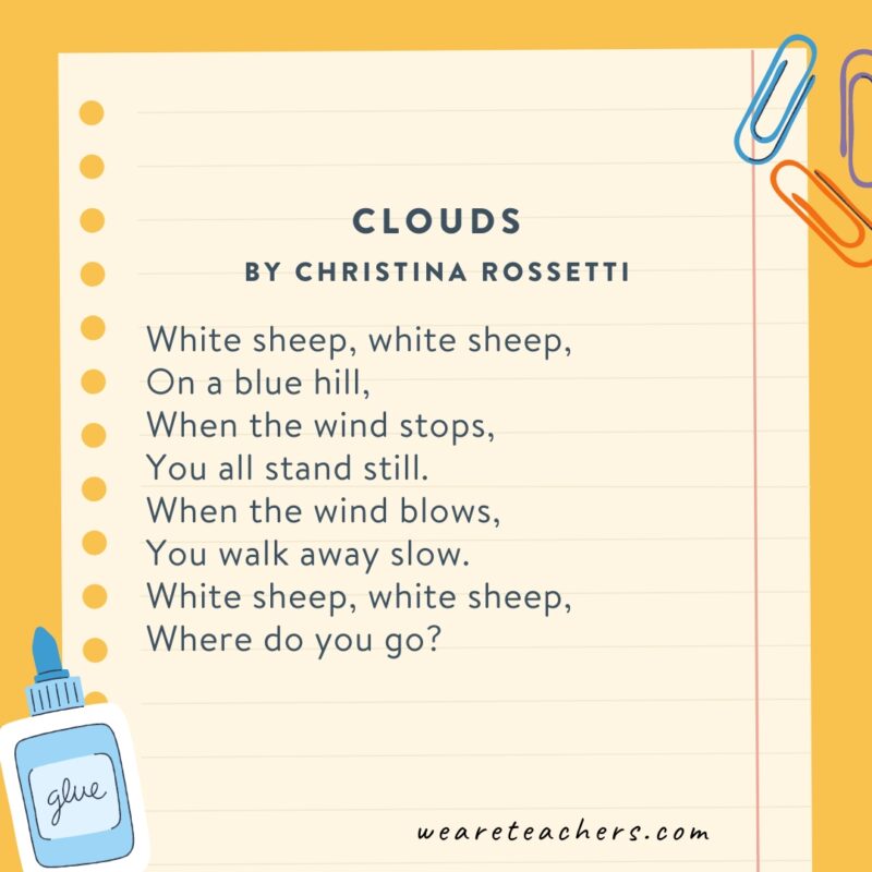 Second-Grade-Poems-8 Clouds by Christina Rossetti