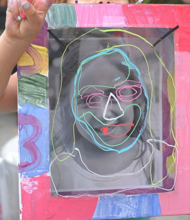 Kindergarten Art Shadow Box Portrait Cardboard box turned into a shadow box with student's portrait