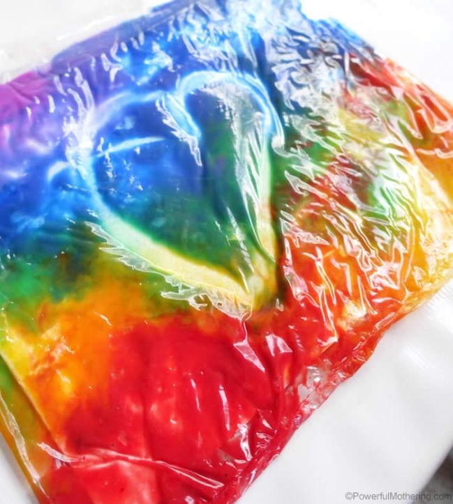 Kindergarten Art Powerful Mothering A brightly colored bag has a heart on it.