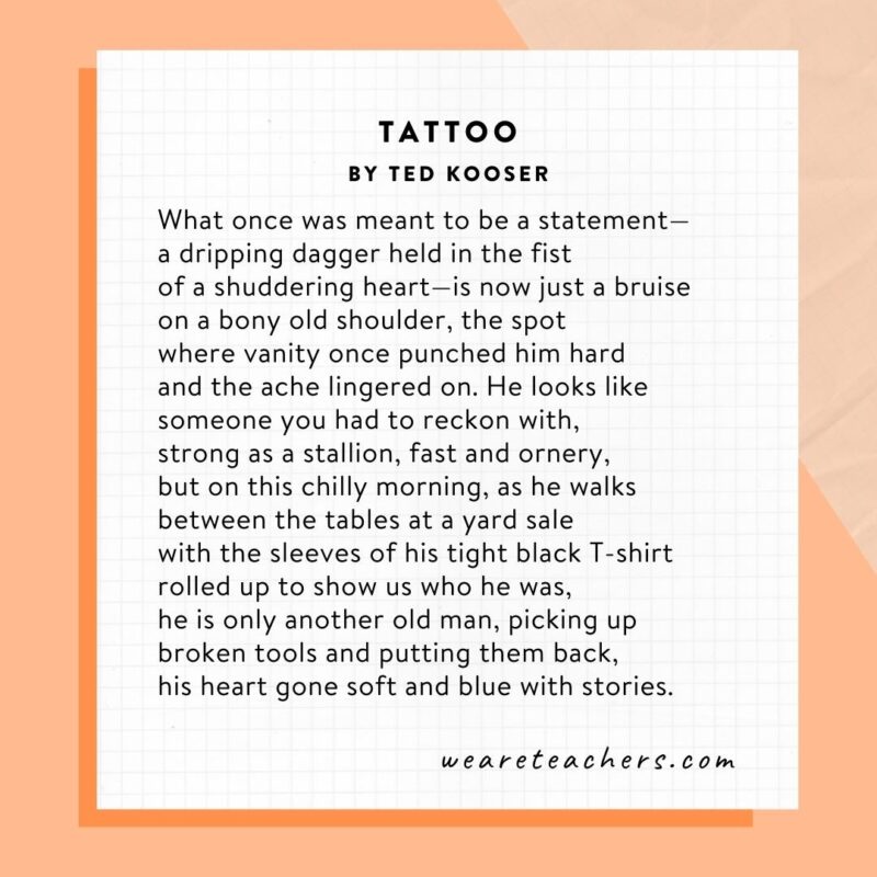 Middle School Poems 8 Tattoo by Ted Kooser for poems for middle school