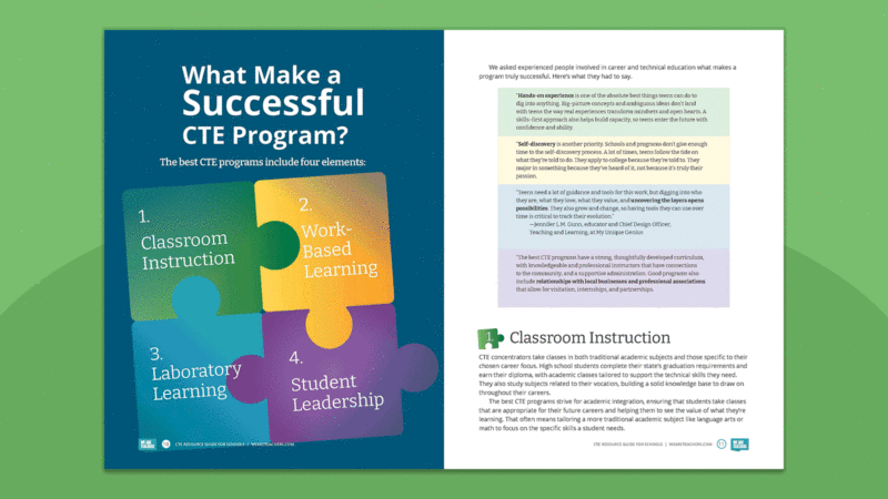 A Solid CTE Program Means More Options for Kids: Get Our Free Guide Images from the Career and Technical Education Guide