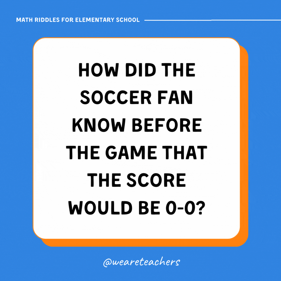 How did the soccer fan know before the game that the score would be 0-0? How did the soccer fan know before the game that the score would be 0-0?
