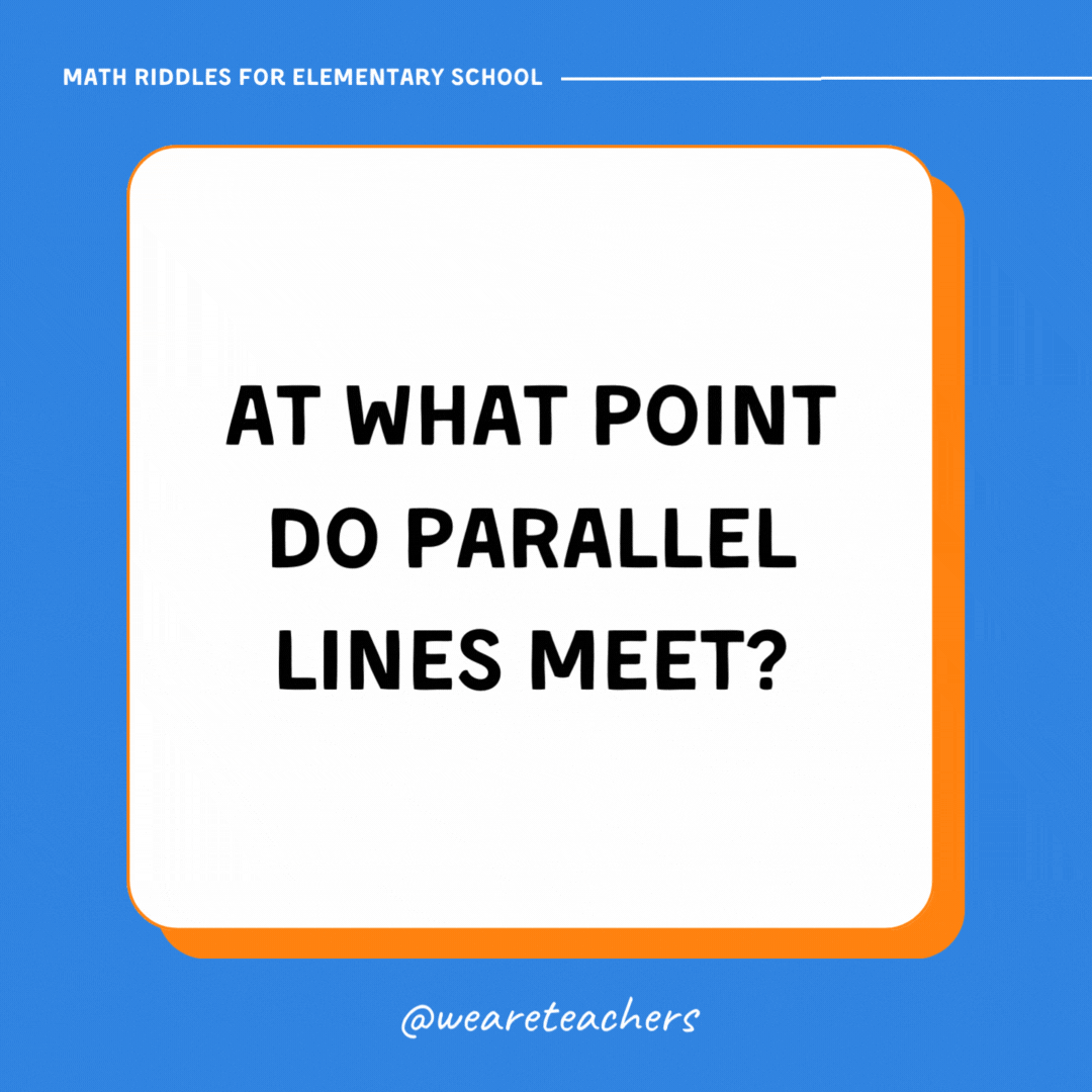 At what point do parallel lines meet? At what point do parallel lines meet?
